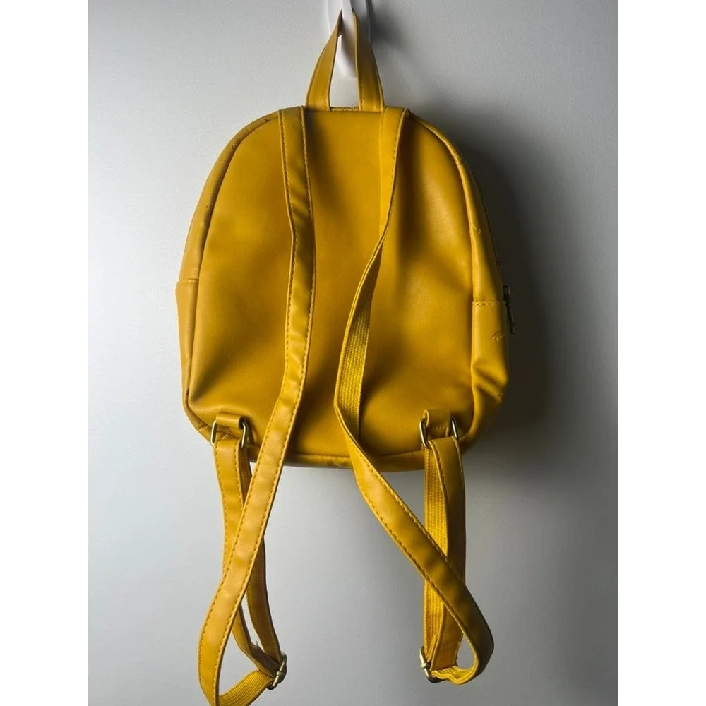 Bioworld Harry Potter Hufflepuff Mini Backpack‎ Bag Yellow Faux Leather Hogwarts